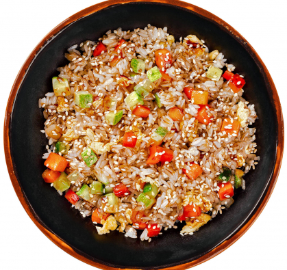 Овощи в терияки-соусе с рисом